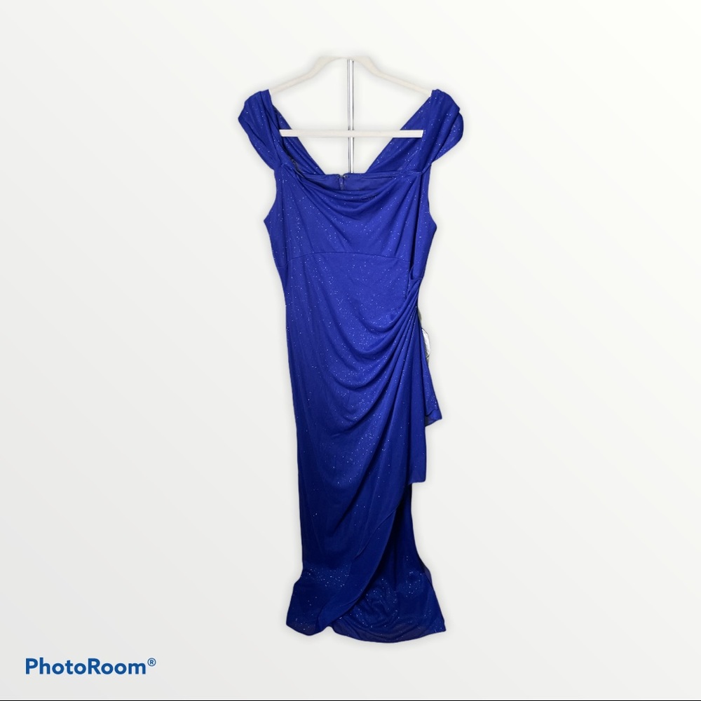 Alex Evenings Shimmer Royal Blue Evening Dress NWT